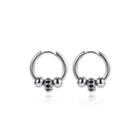 Simple Personality Geometric Round 316l Stainless Steel Stud Earrings Silver - One Size