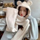 Lambswool Chenille Animal Ear Scarf Hat