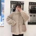 Furry Single-breasted Coat As Shown In Figure - One Size