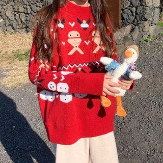 Gingerbread Man Print Sweater