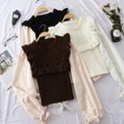 Chiffon-sleeve Sweater