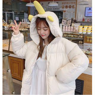 Dinosaur Accent Hooded Padded Jacket