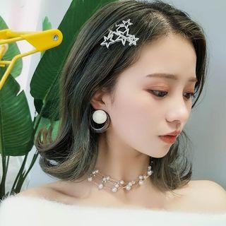 Rhinestone Star Hair Clip Silver - One Size