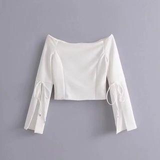 Off Shoulder Long-sleeve Cropped Top