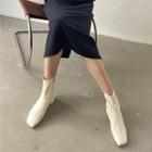 Block-heel Square-toe Short Boots
