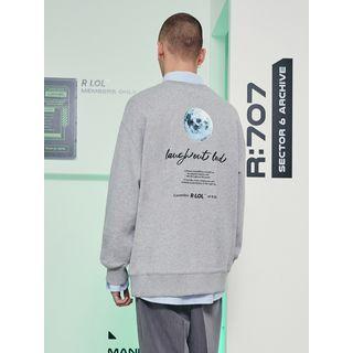 [r:lol] Couple Moon-printed Sweatshirt