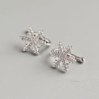 Snowflake Clip-on Earring 1 Pc - Clip On Earrings - Silver - One Size