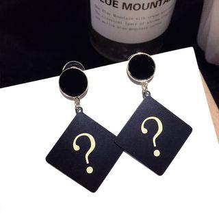 Square Dangle Earring Black - One Size