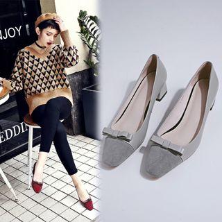 Bow Genuine Leather Pumps
