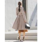 Slim-fit Tailored Single-breasted Long Trench Jacket