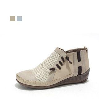 Genuine Leather Stitch-trim Booties