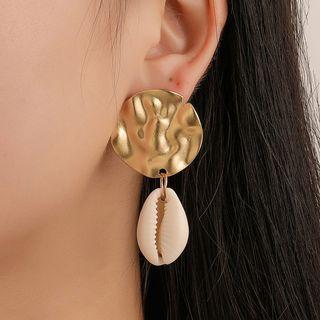 Irregular Alloy Disc & Shell Dangle Earring