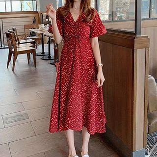 Short-sleeve Dots Dress