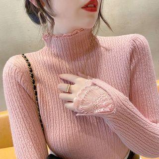 Lace Cable-knit Top