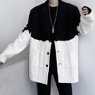 Two-tone Knit Panel Blazer