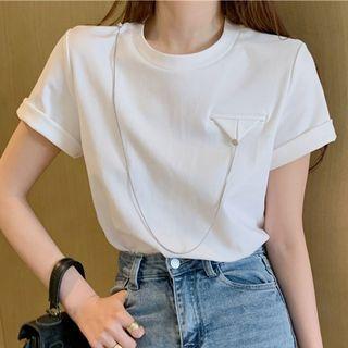 Short-sleeve Chain T-shirt White - One Size