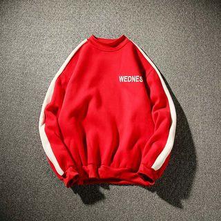 Contrast-strap Lettering Pullover