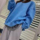 Slit-side Fleece-lined Sweatshirt