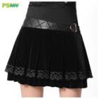 Lace-trim Pleated Skirt