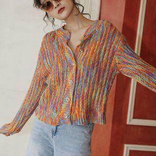 Twist Knit Cardigan Red - One Size
