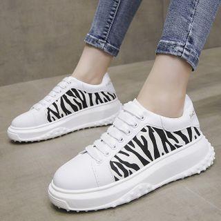 Zebra Print Panel Sneakers