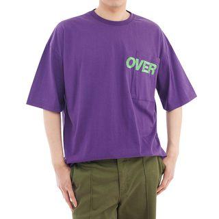 Plus Size Over Printed Pocket-front T-shirt