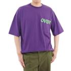 Plus Size Over Printed Pocket-front T-shirt