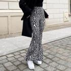 Zebra Print High-waist Straight-leg Pants