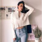 Half-zip Crop Sweater