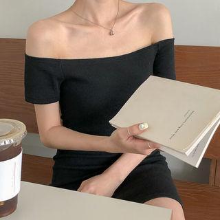 Off-shoulder Mini Bodycon Dress One Size