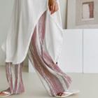Printed Crystal-pleat Culottes Pink - One Size