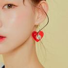 Faux-pearl Heart Pattern Earrings