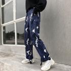 Crane Print Sweatpants