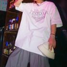 Elbow-sleeve Rhinestone Heart T-shirt
