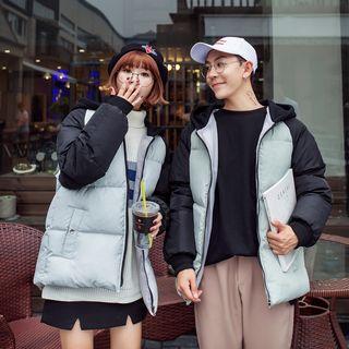 Couple Matching Panel Quilted Jacket