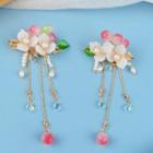 Faux Pearl Flower Hair Clip I33 - Gold - One Size