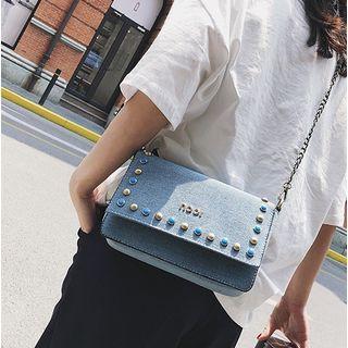 Faux Pearl Accent Crossbody Bag