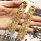 Alloy Knot Fringed Earring Gold - One Size