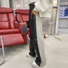 Cotton-panel Faux-leather Pants