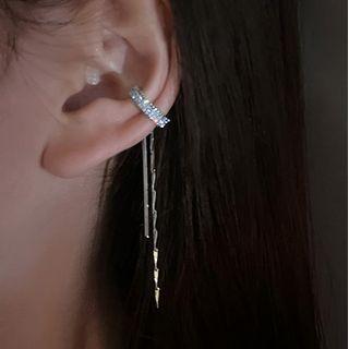 Rhinestone Fringed Cuff Earring (various Designs) / Set
