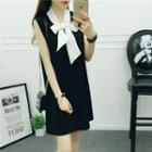 Sleeveless Tie Neck Shift Dress