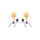 Fashion Cute Plated Gold Puppy Stud Earrings Golden - One Size