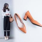 Genuine Leather Pointed-toe Pumps