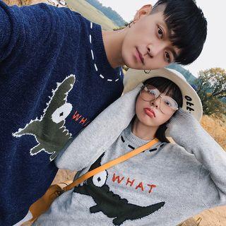 Couple Matching Crocodile Drawstring Sweater