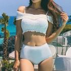 Cold-shoulder Ruched Bikini