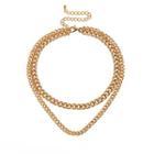 Chain Layered Necklace 2694 - Gold - One Size