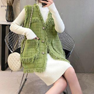 Knit Plaid Vest