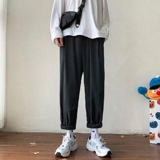 Elastic-waist Straight-leg Sweatpants