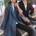 Couple Matching Striped Panel Single-breasted Coat