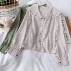 Sailor-collar Heart-print Shirt